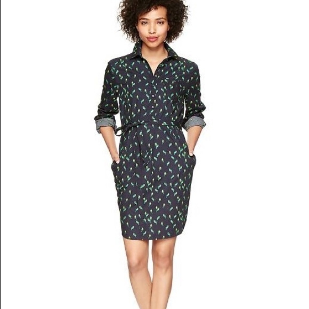 [ GAP ] Bird Tie-Waist Shirtdress - CLOSET CLOSING